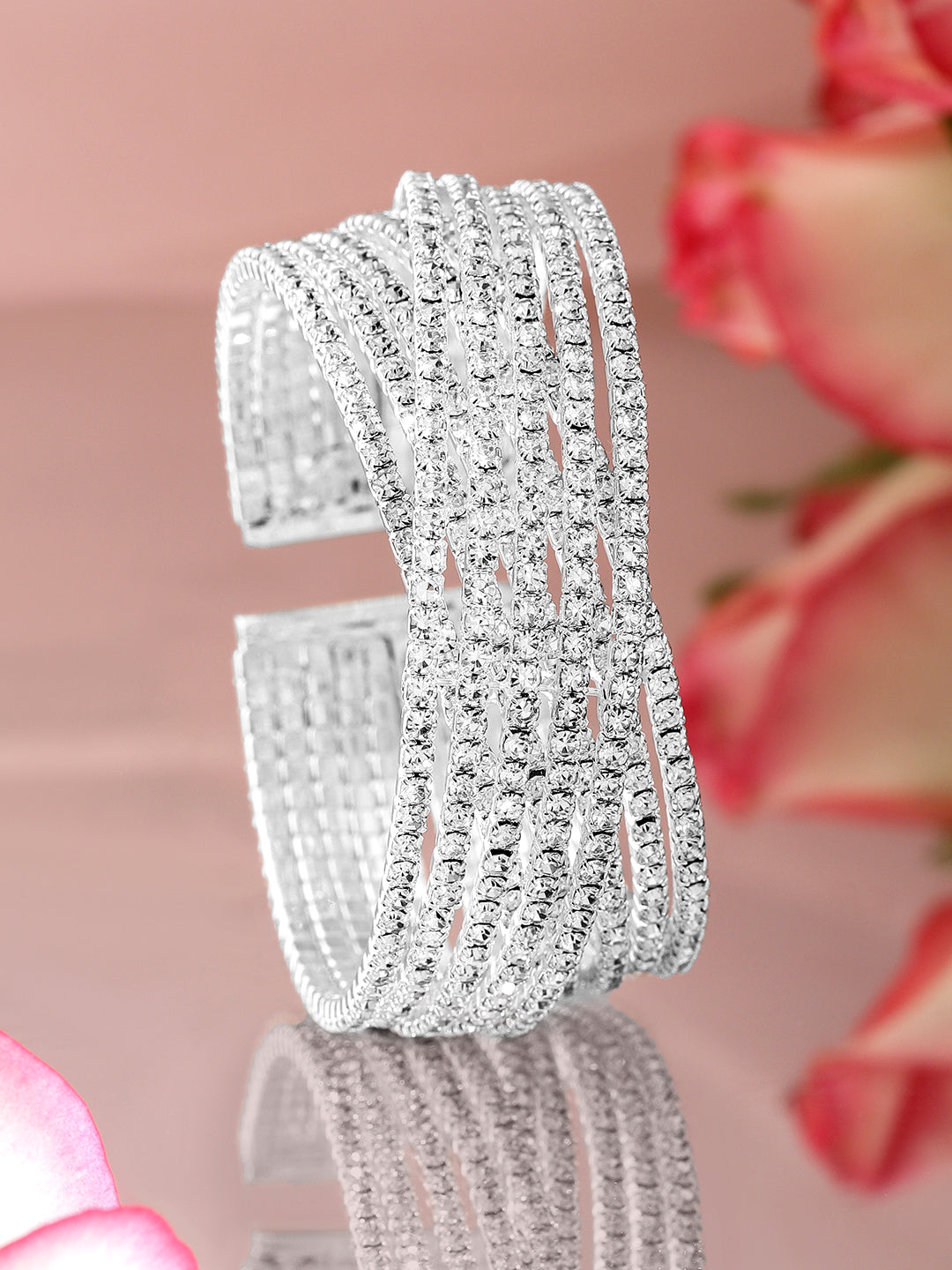 American Diamond Zirconia Cuff Bracelet