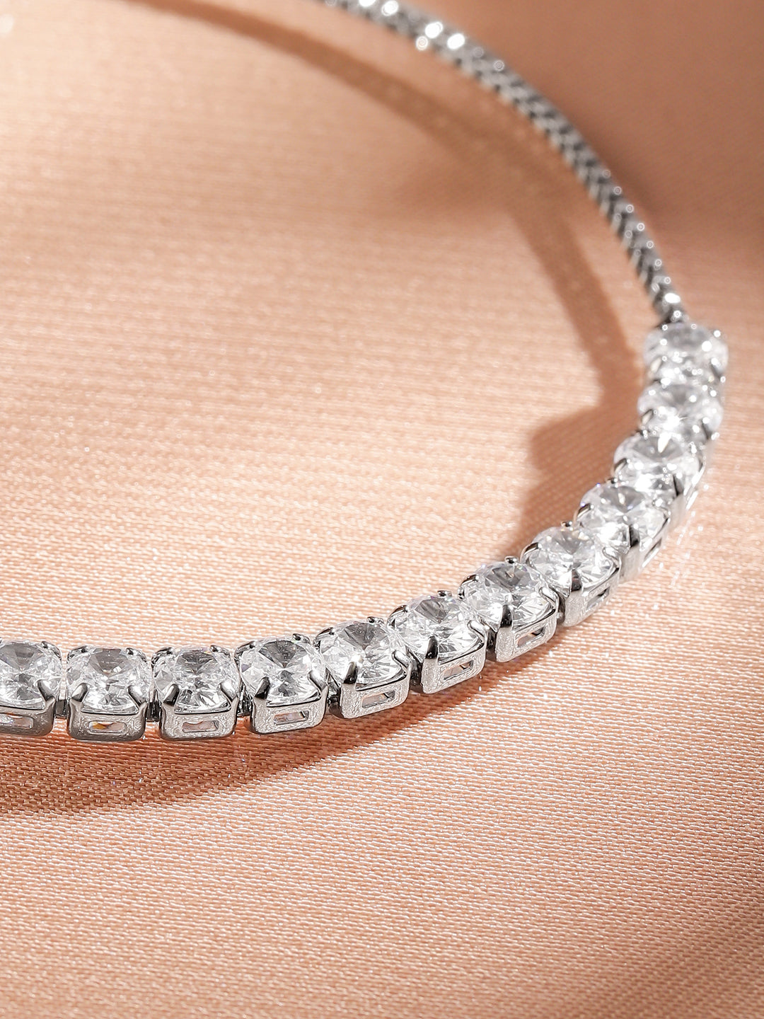 Adjustable White Tennis Bracelet