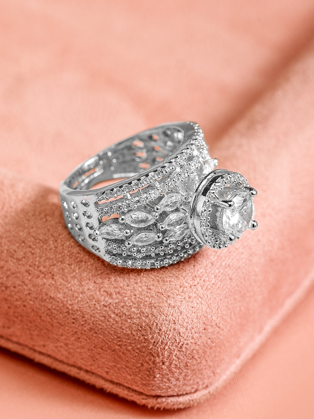 American Diamond Zirconia Studded Ring
