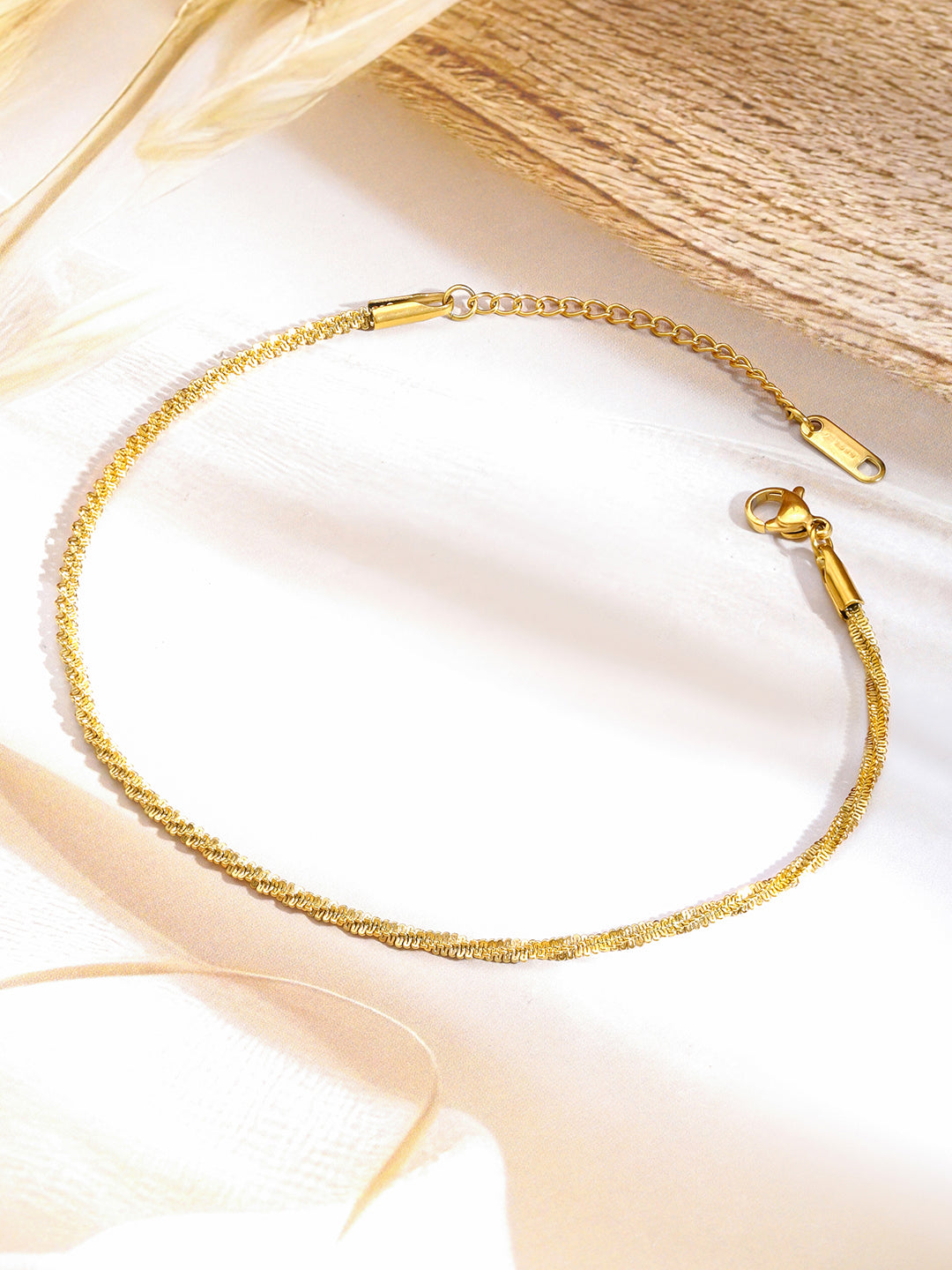 Gold Toned Chain Anklet