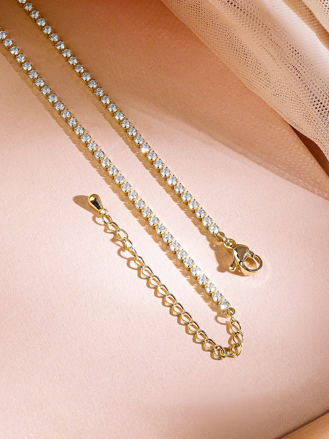 Radiant Diva American Diamond Zirconia Studded Necklace
