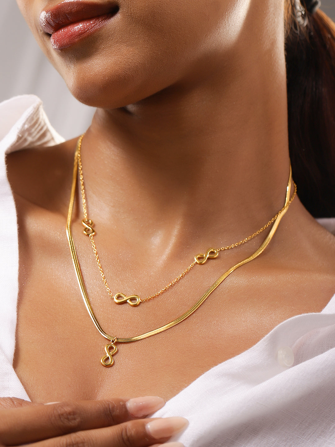 Infinity Layered Pendant Necklace