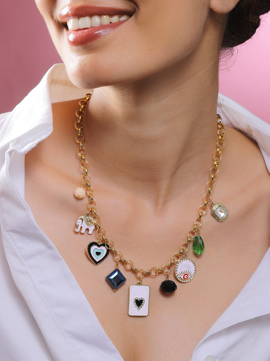 Multi Charms Gold Necklace