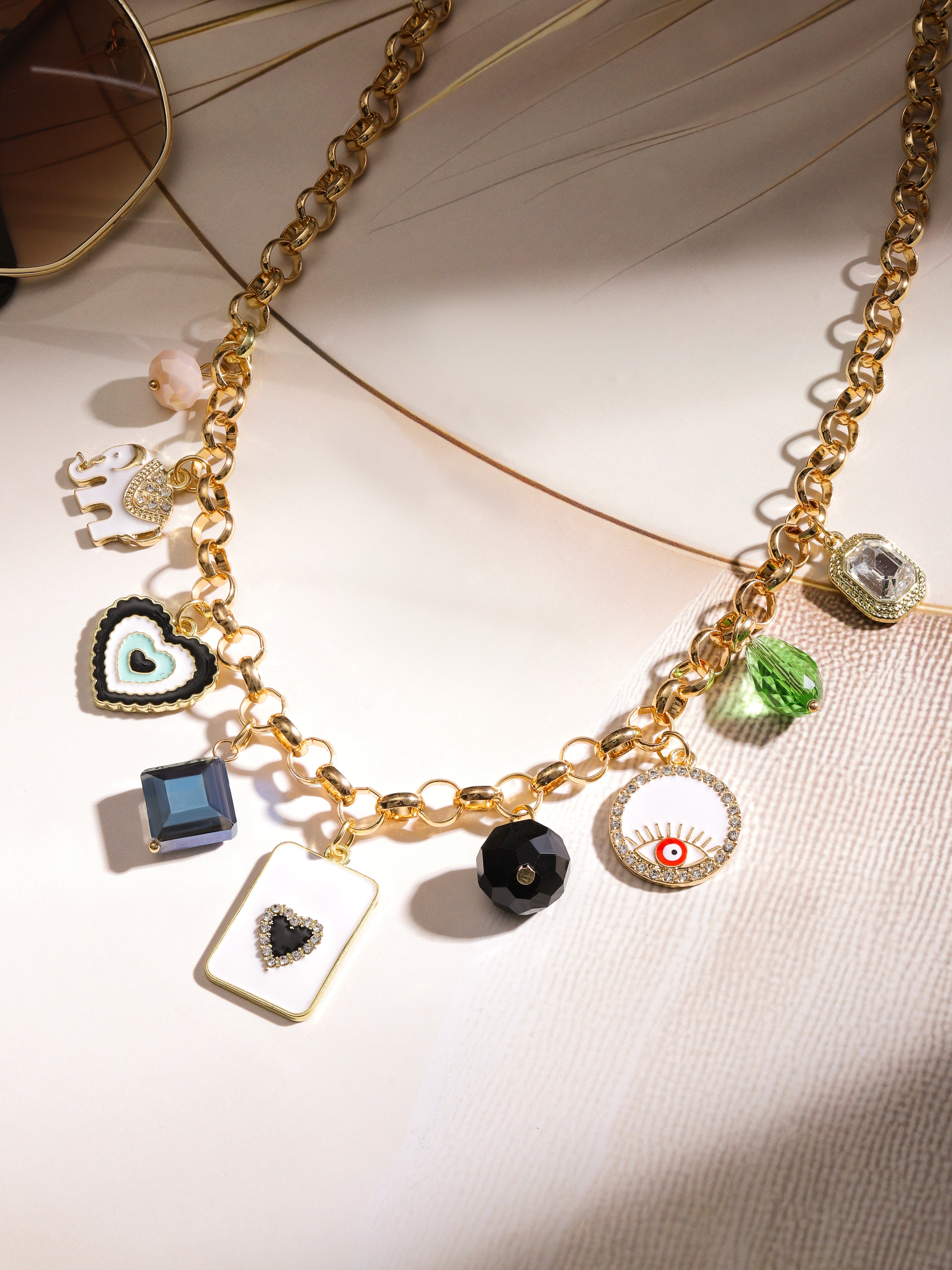 Multi Charms Gold Necklace