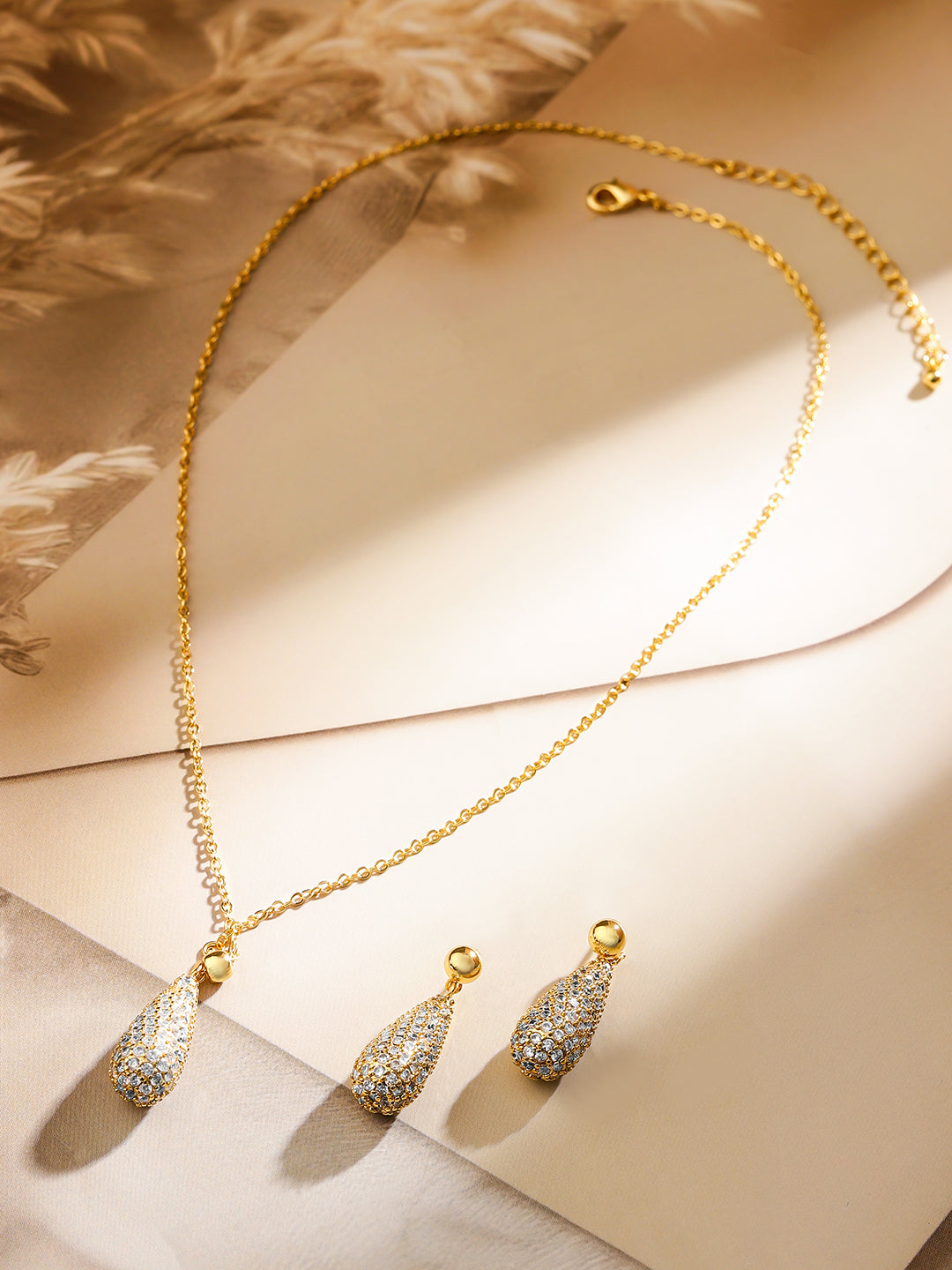 Gold Toned Drop Necklace
