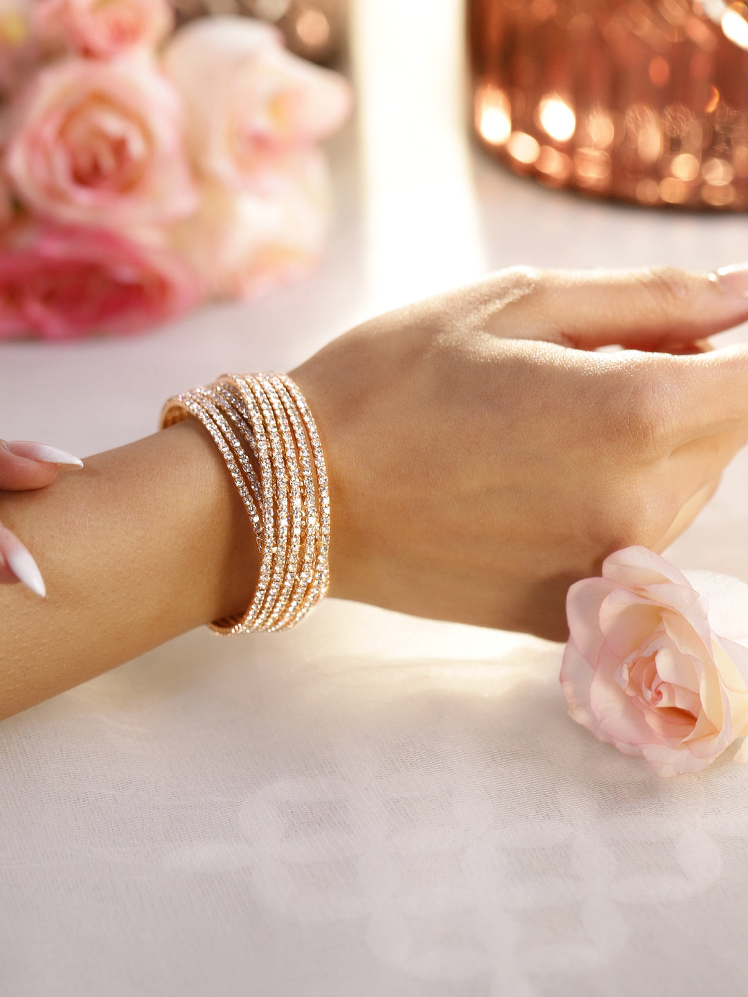 American Diamond Zirconia Cuff Bracelet