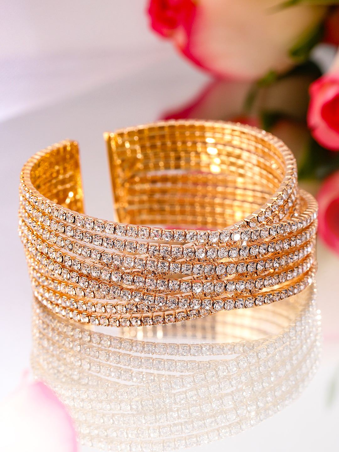 American Diamond Zirconia Cuff Bracelet