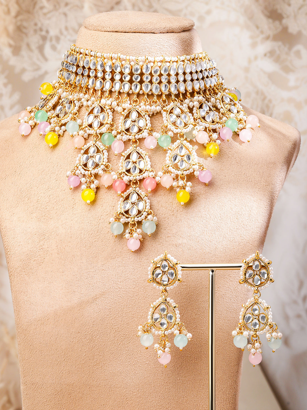 Multicolour Hue Kundan Choker Set