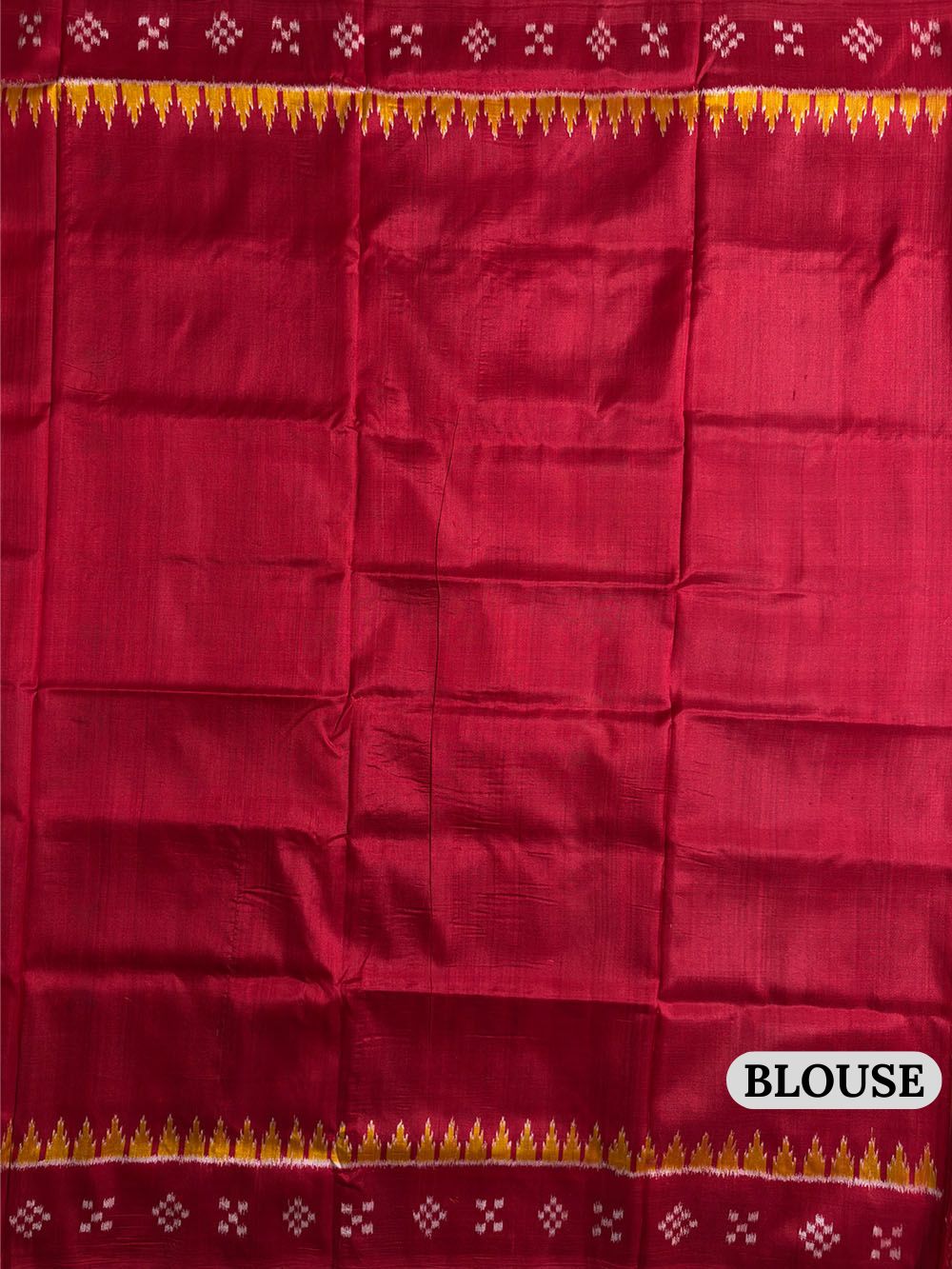 Red and Yellow Pure Silk Handloom Khandua Patta Saree