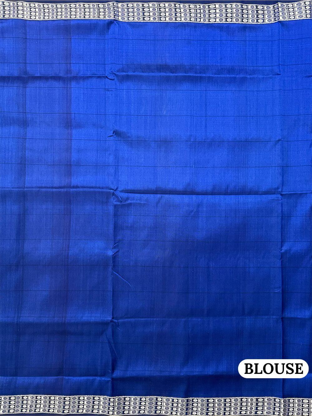 Royal Blue Double Pallu Handloom Berhampuri Pure Silk Patta Saree