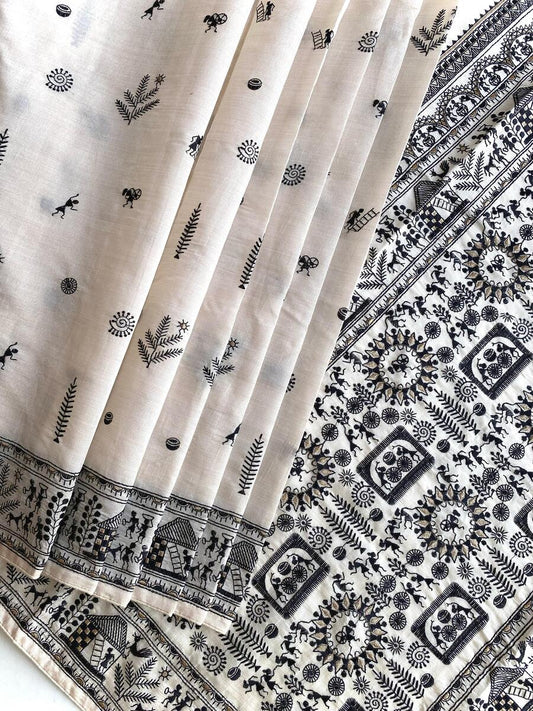 Beguiling Off White Embroidery Work Tussar Silk Saree With Glamorous Blouse Piece
