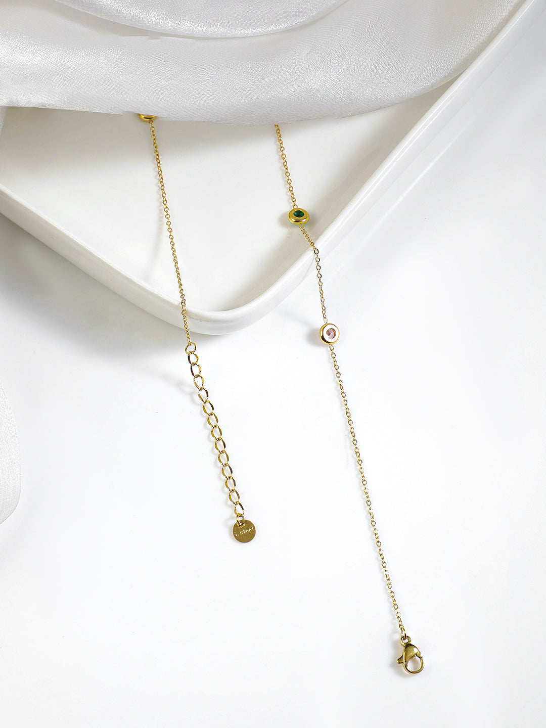 Linear Playful Multicolour Chain Necklace