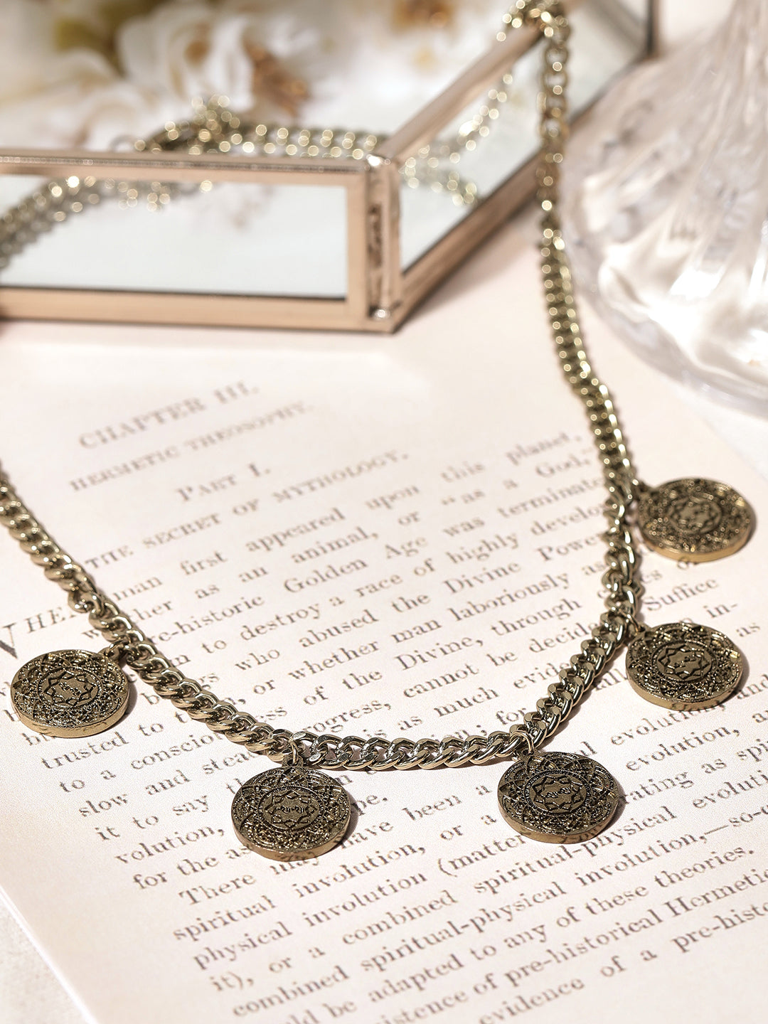 Wentra Voguish Antique Polish Coin Necklace.
