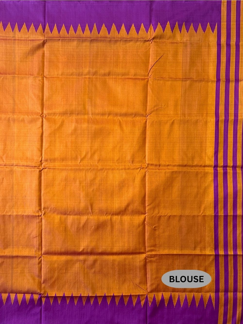 Violet and Yellow Double Pallu Handloom Berhampuri Pure Silk Patta Saree