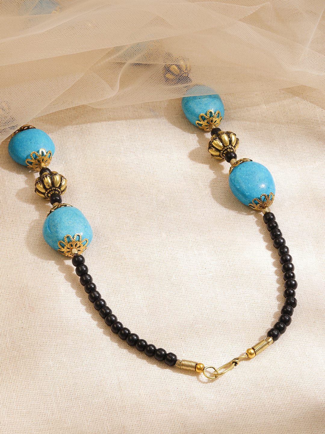 Antique Bohemian Necklace with Turquoise Beads