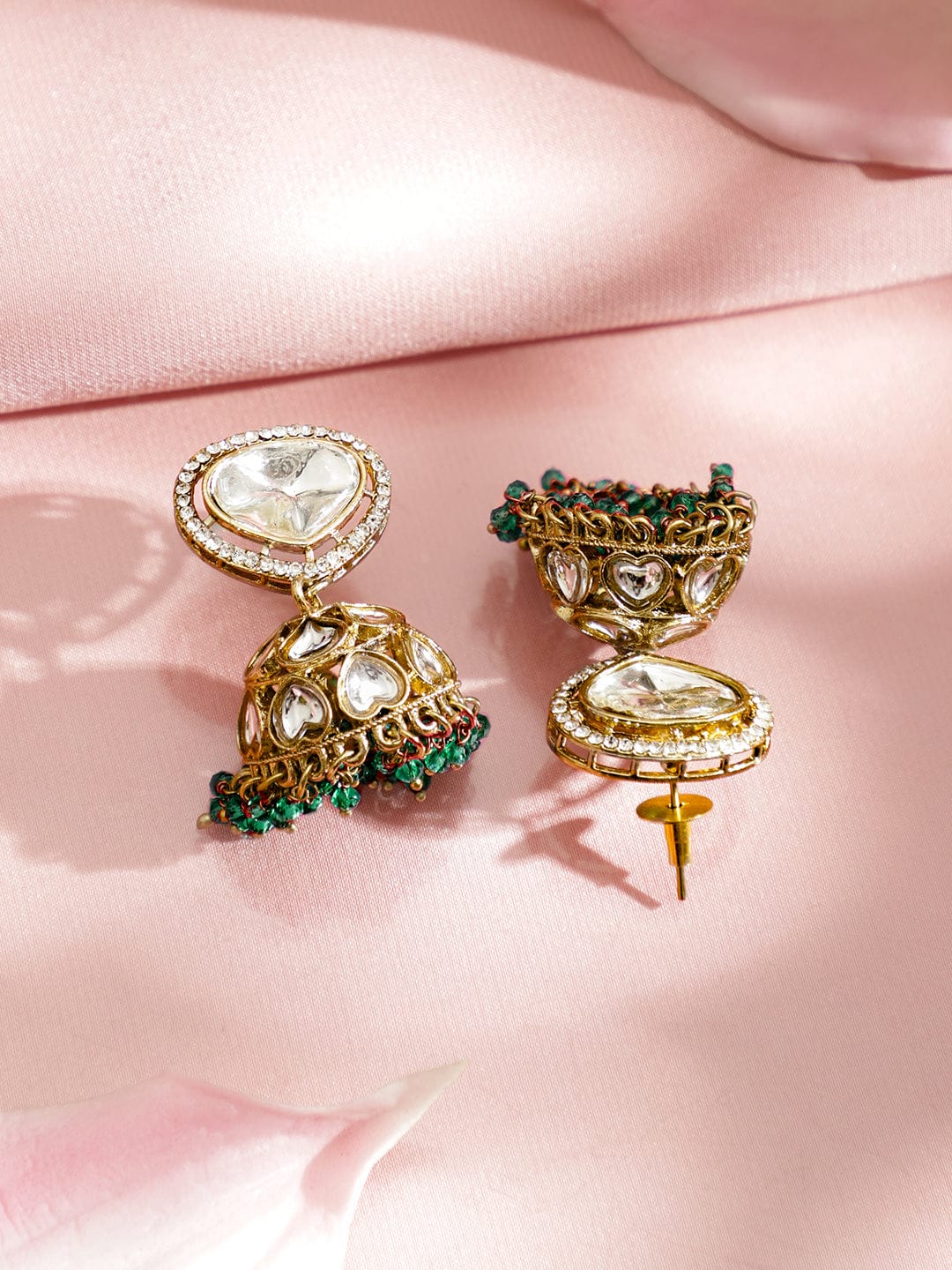Artisanal Green & Polki Kundan Necklace Set