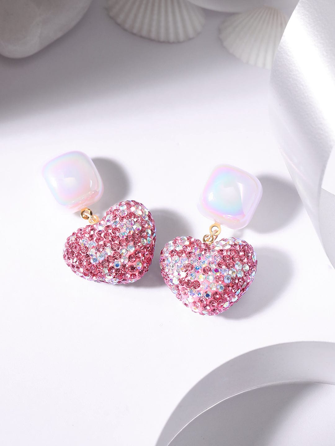 Ruby Kiss Heart Drop Earrings