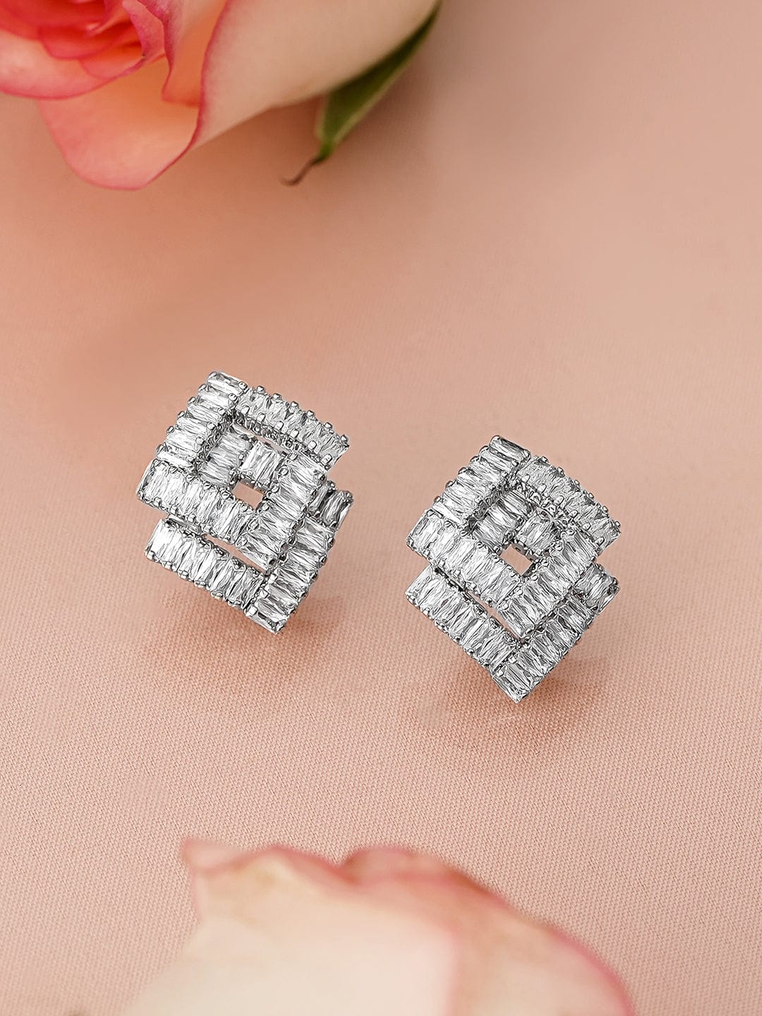 Baguette Glow Square Studs
