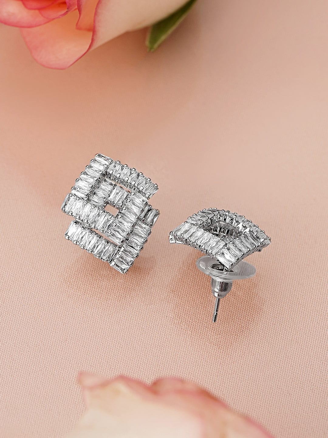 Baguette Glow Square Studs