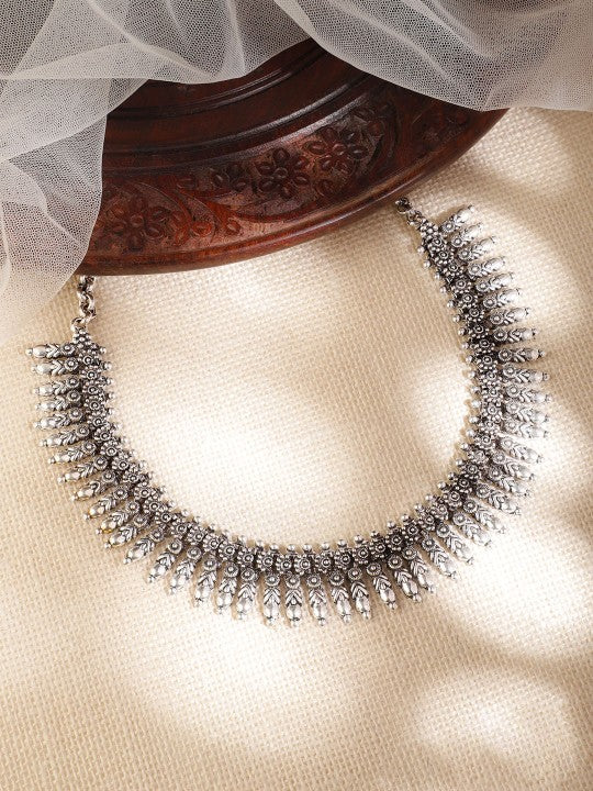 Wentra Oxidised Silver Metal Kerela Necklace