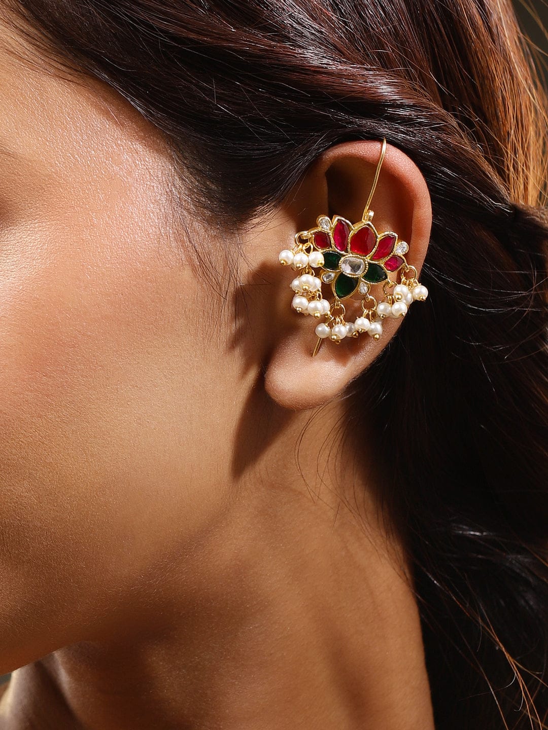 Chic Lotus Motif Ear Cuffs