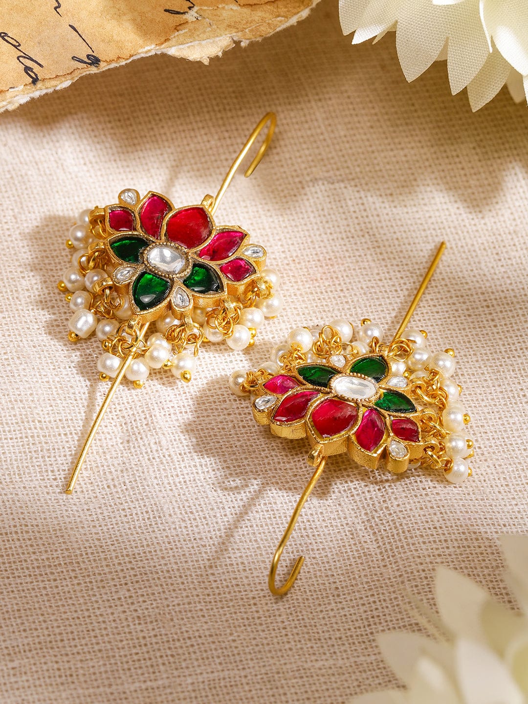 Chic Lotus Motif Ear Cuffs