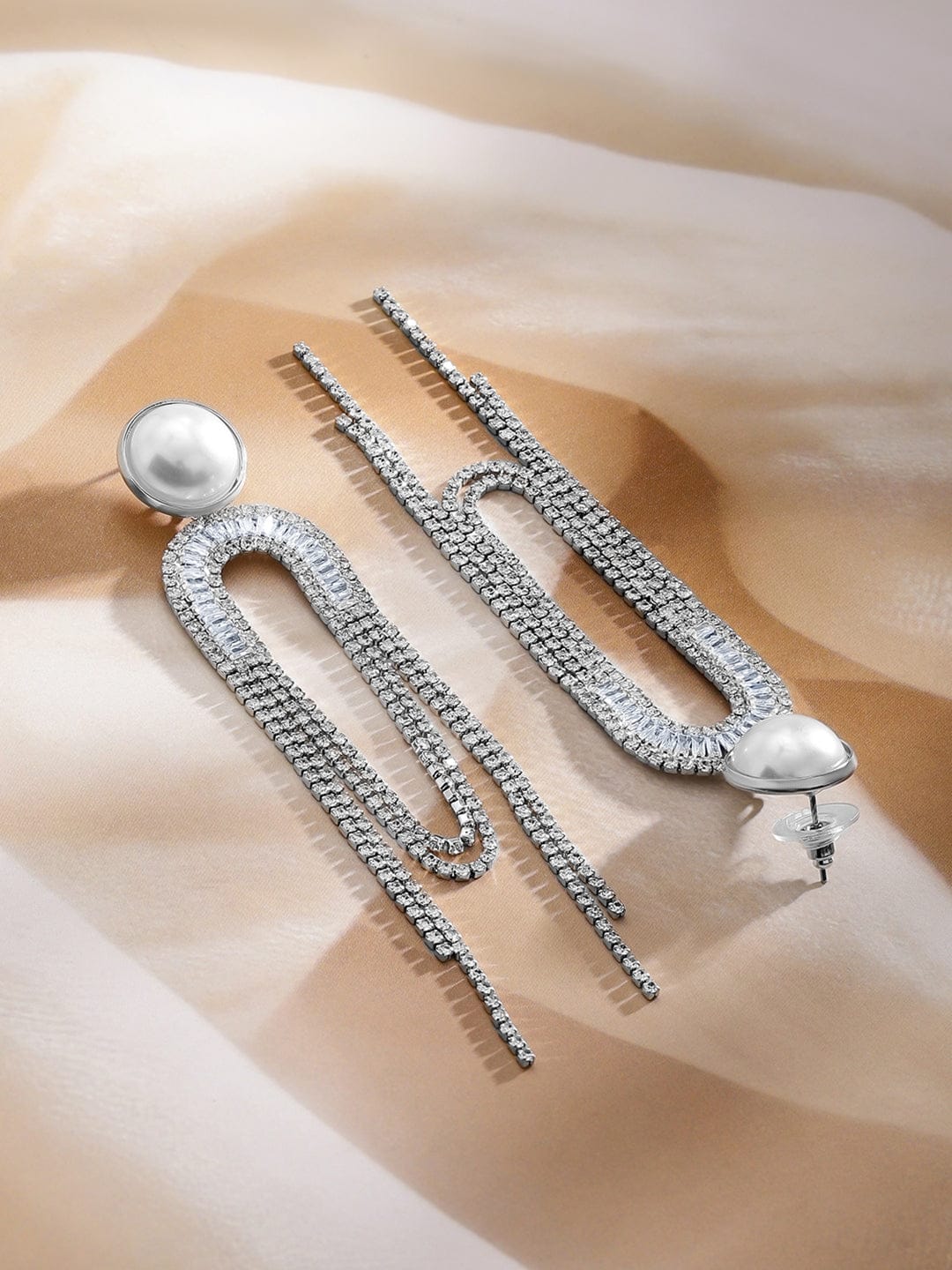 Chic Motion American Diamond Zirconia & Pearl Tassel Drops