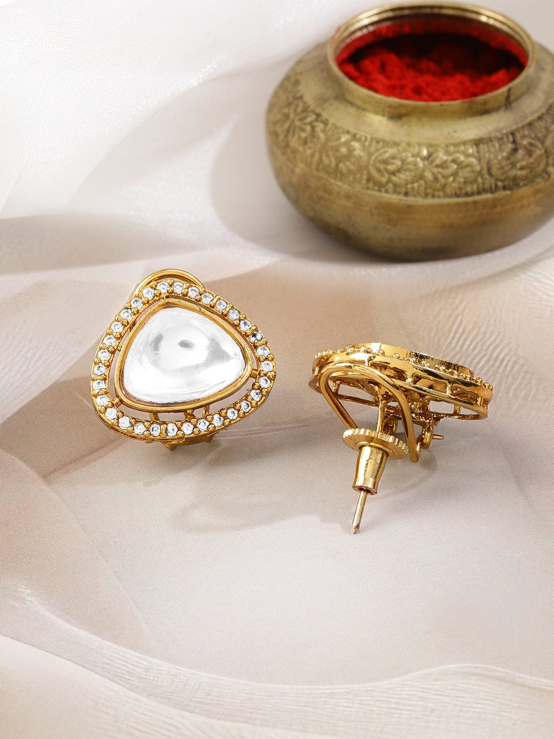 Classic Heritage Kundan & American Diamond Zirconia Studs