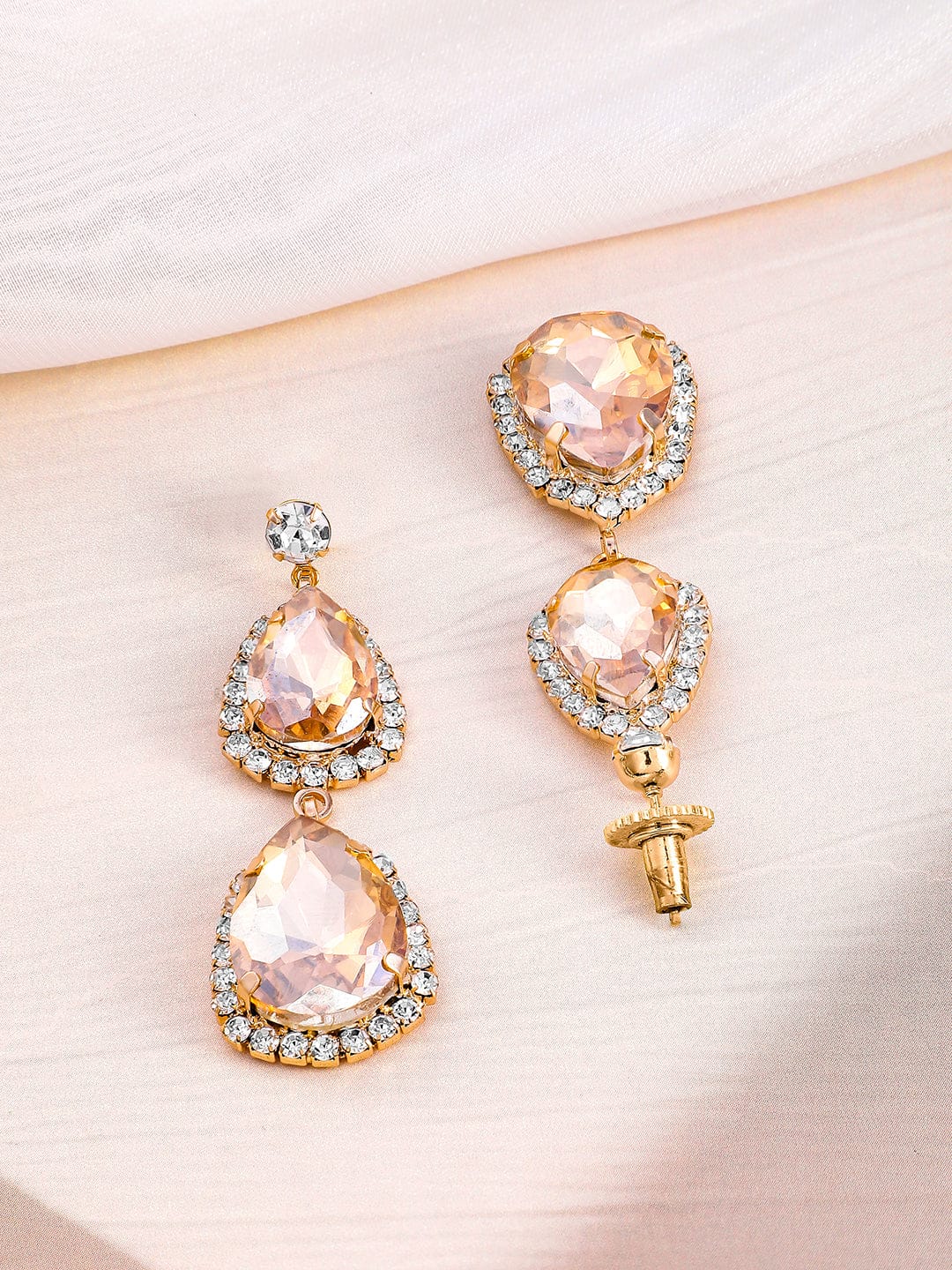 Crystal Teardrop Studded Necklace Set