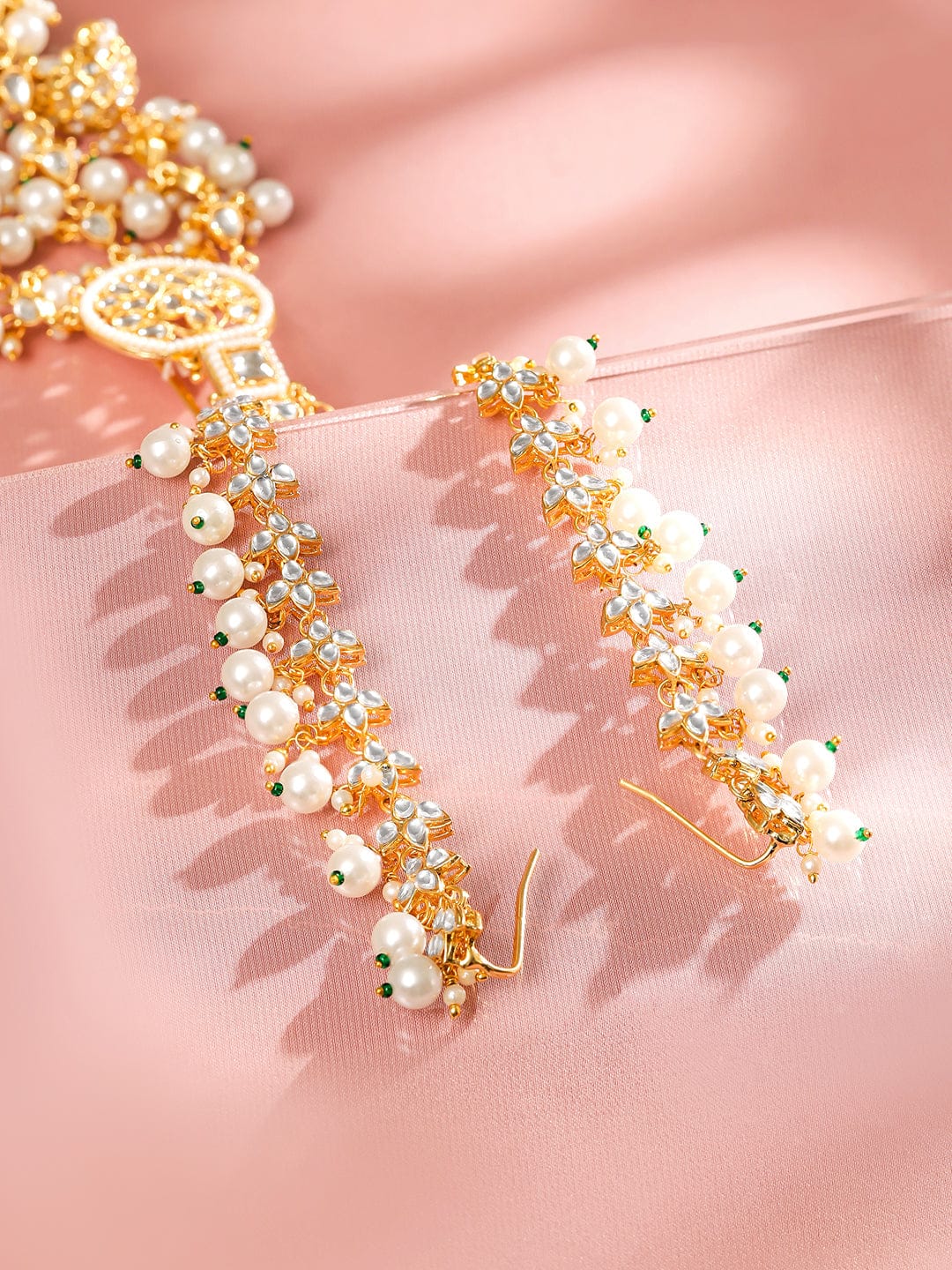 Dazzling Kundan Pearl Hair Brooch