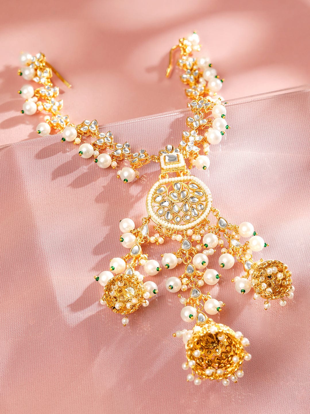 Dazzling Kundan Pearl Hair Brooch