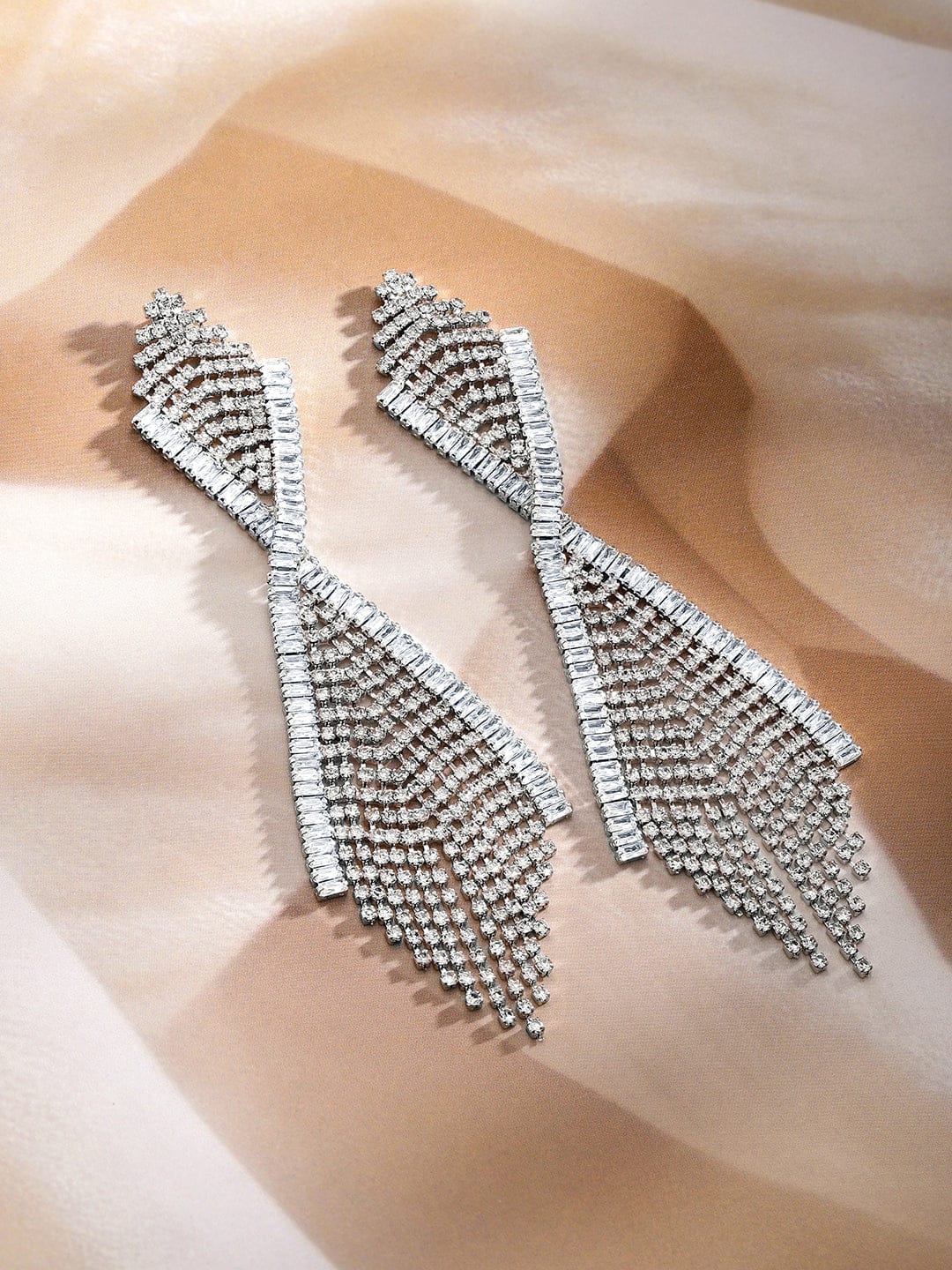 Designer Edge Multistrand American Diamond Zirconia Earrings