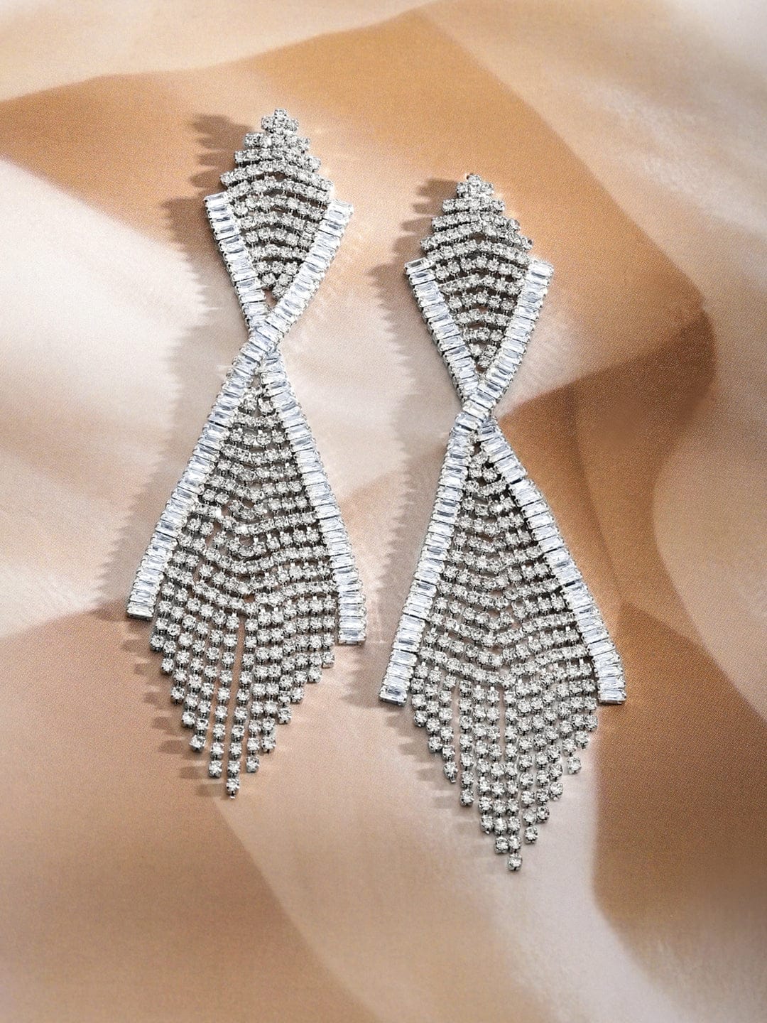 Designer Edge Multistrand American Diamond Zirconia Earrings