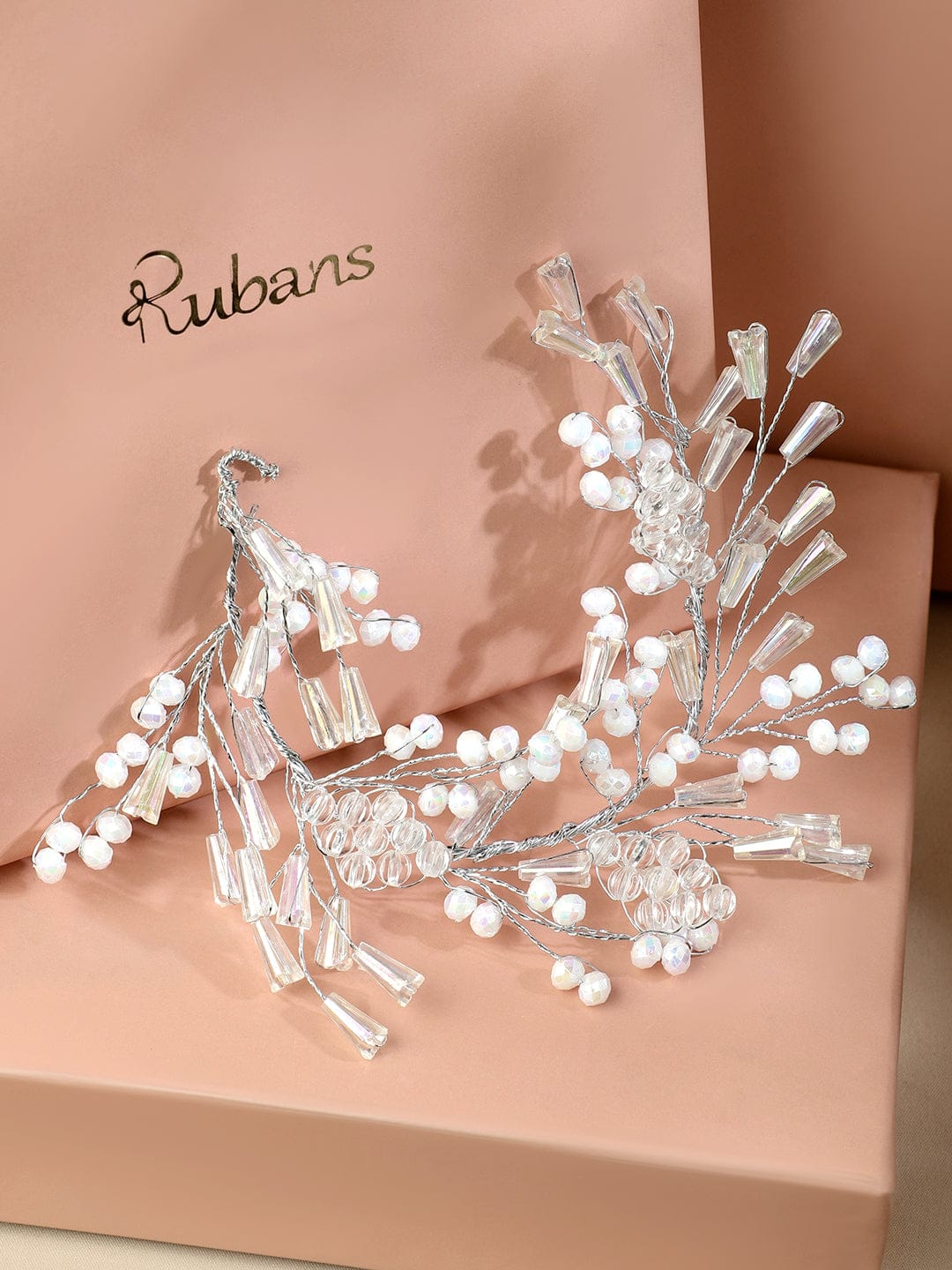 Embellished Pearl Beaded White Hair Accessory