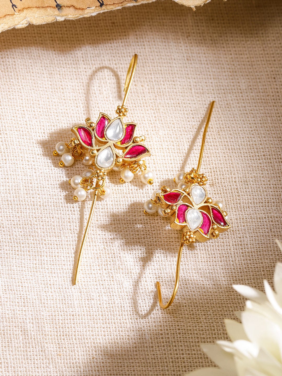 Festive Glow Lotus Motif Ear Cuff