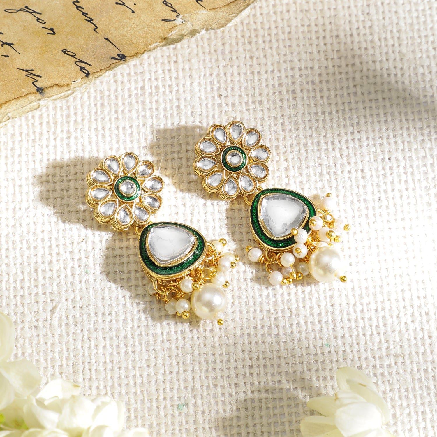 Whispers of Green Royalty Kundan Necklace Set