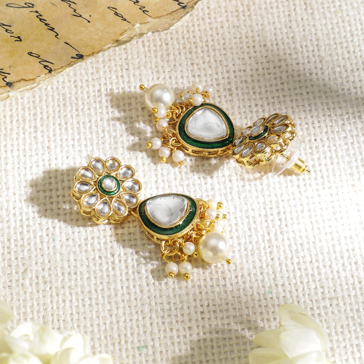 Whispers of Green Royalty Kundan Necklace Set