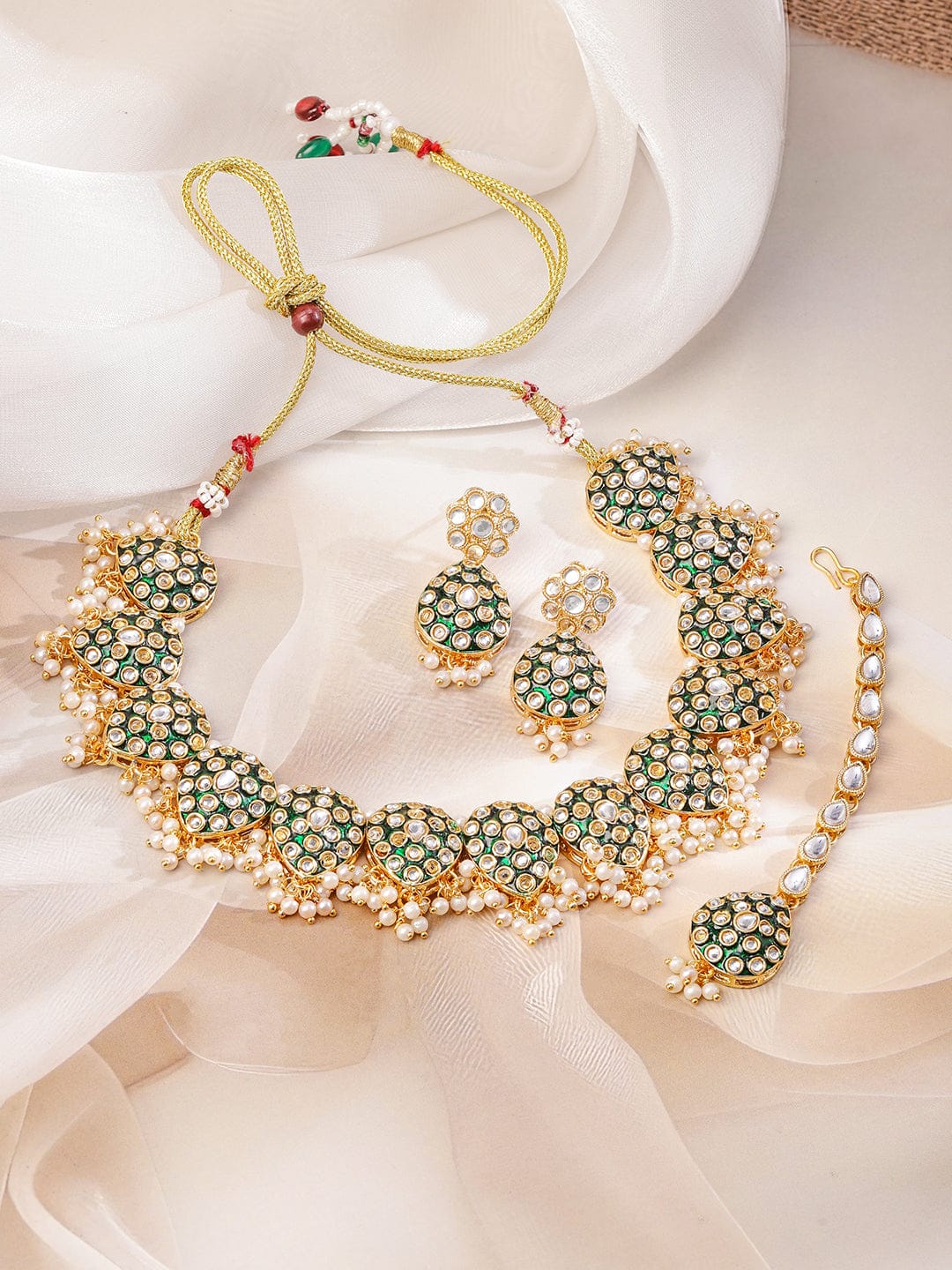 Green Muse of Kundan Necklace Set