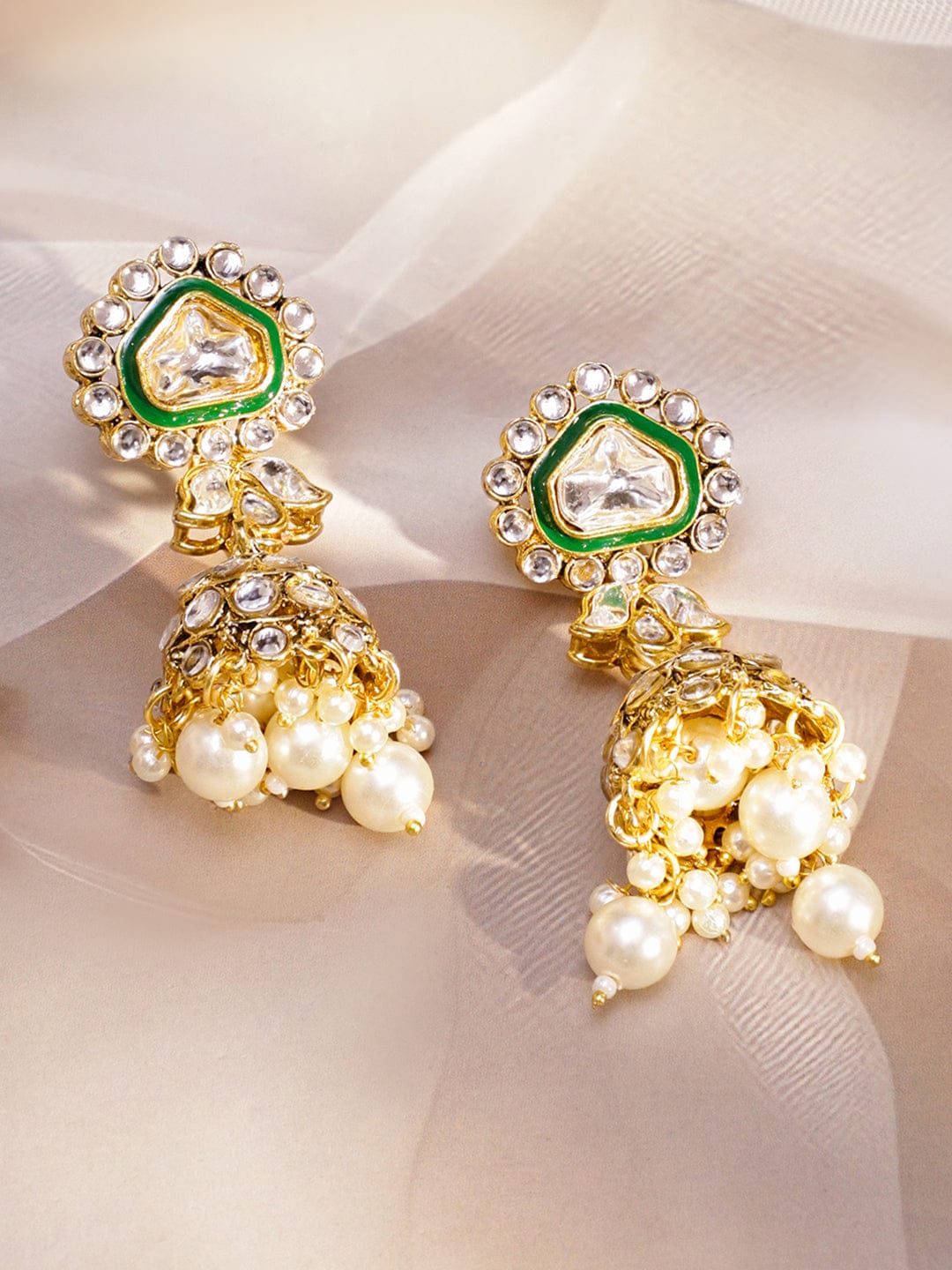 Green Symphony Kundan Necklace Set