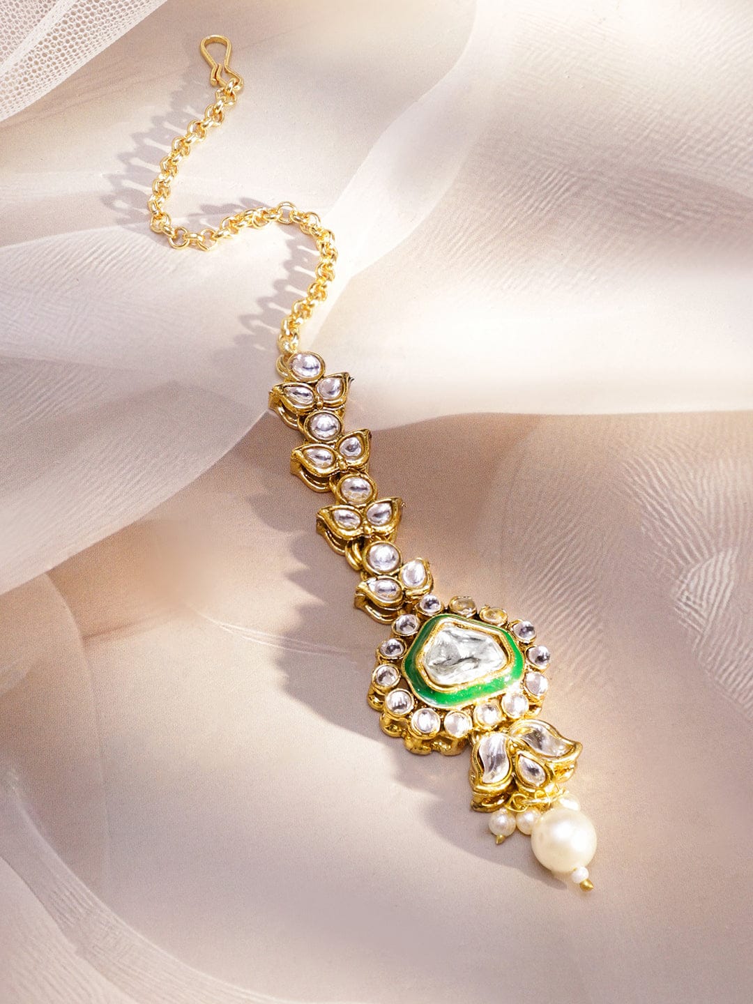 Green Symphony Kundan Necklace Set