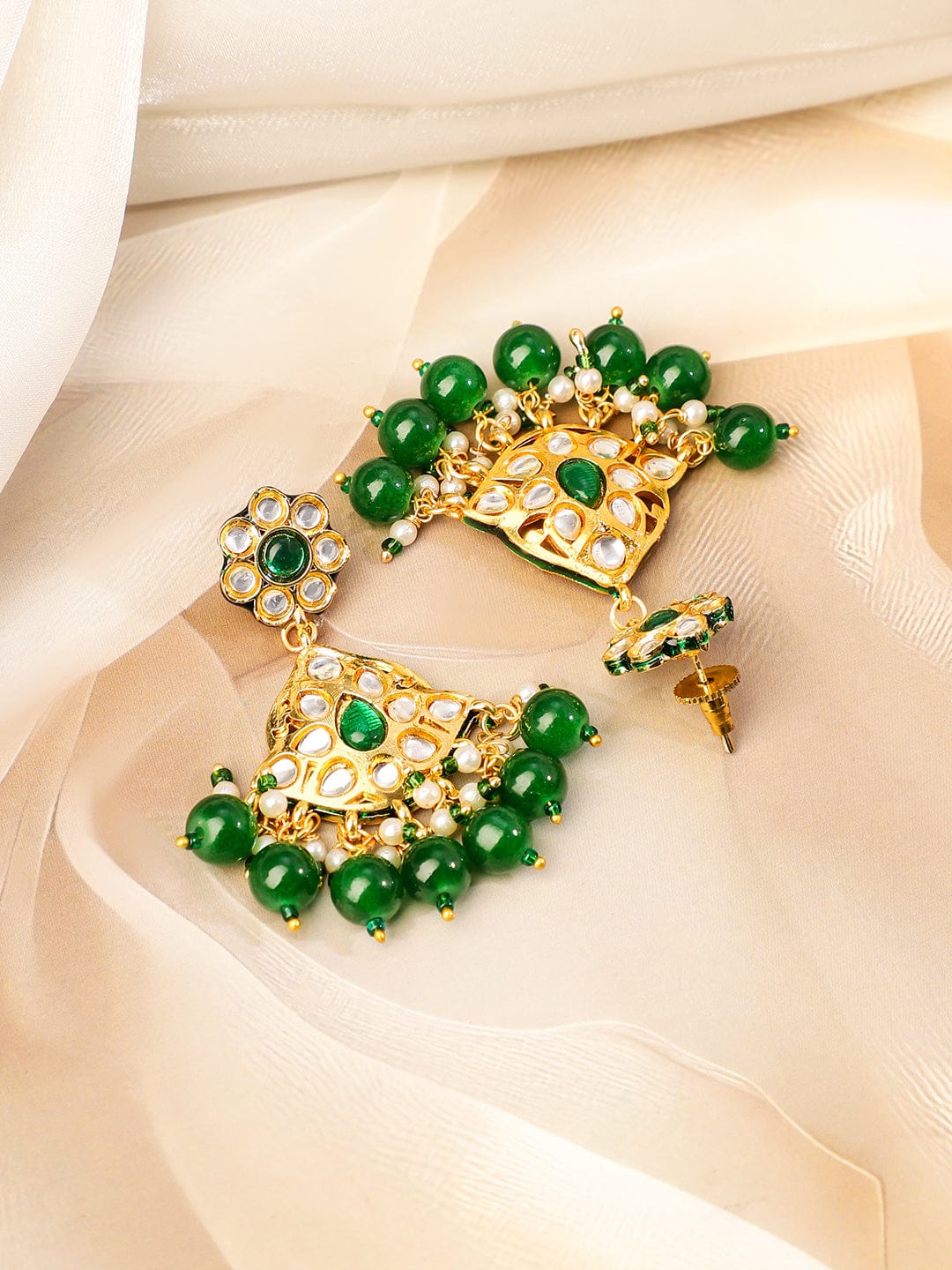 Handcrafted Green Beaded Necklace Set