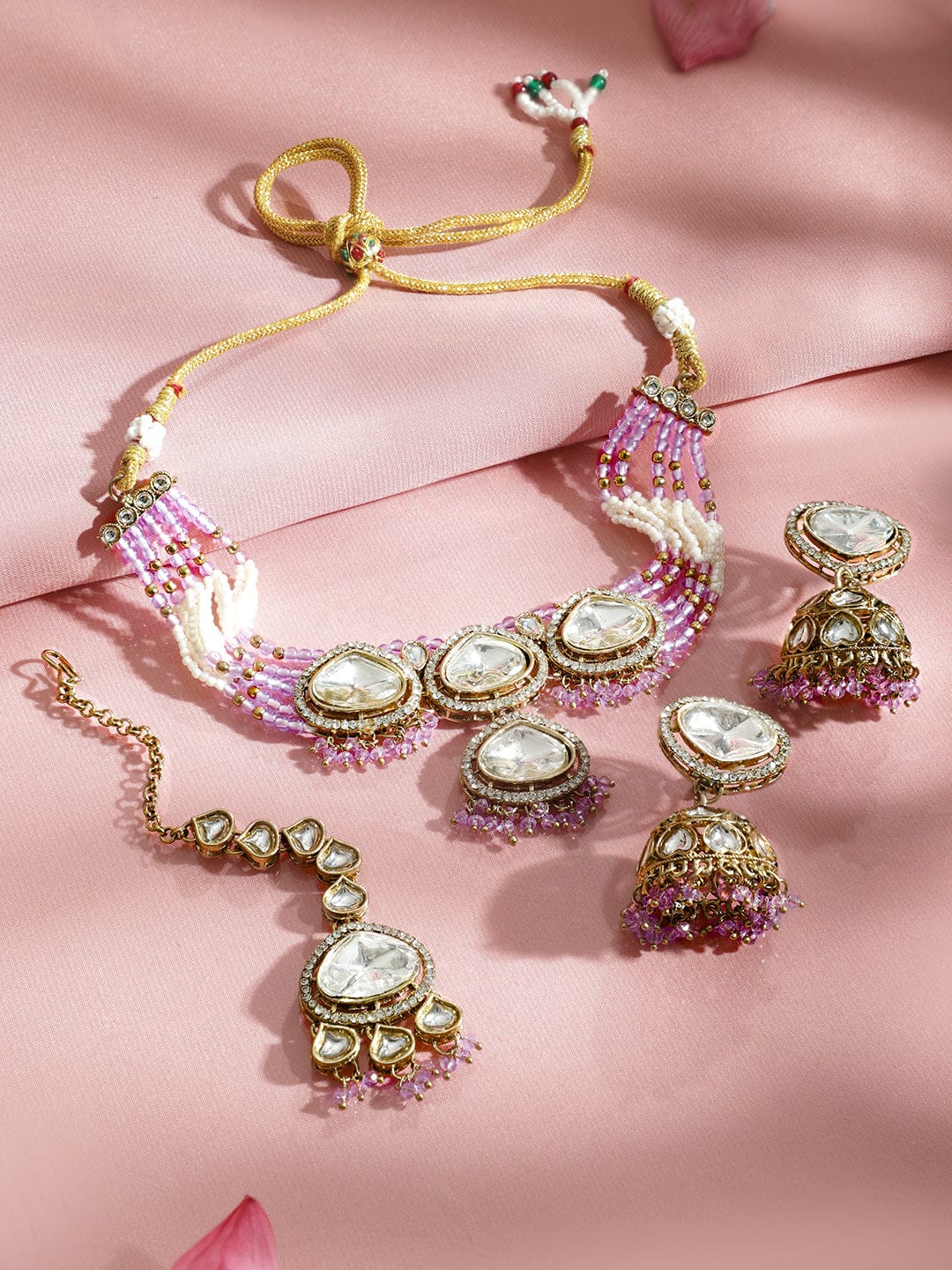 Lavender Echo Kundan Choker Set