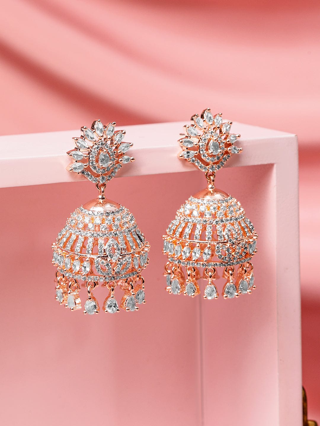 Luxe Aura American Diamond Zirconia Jhumka