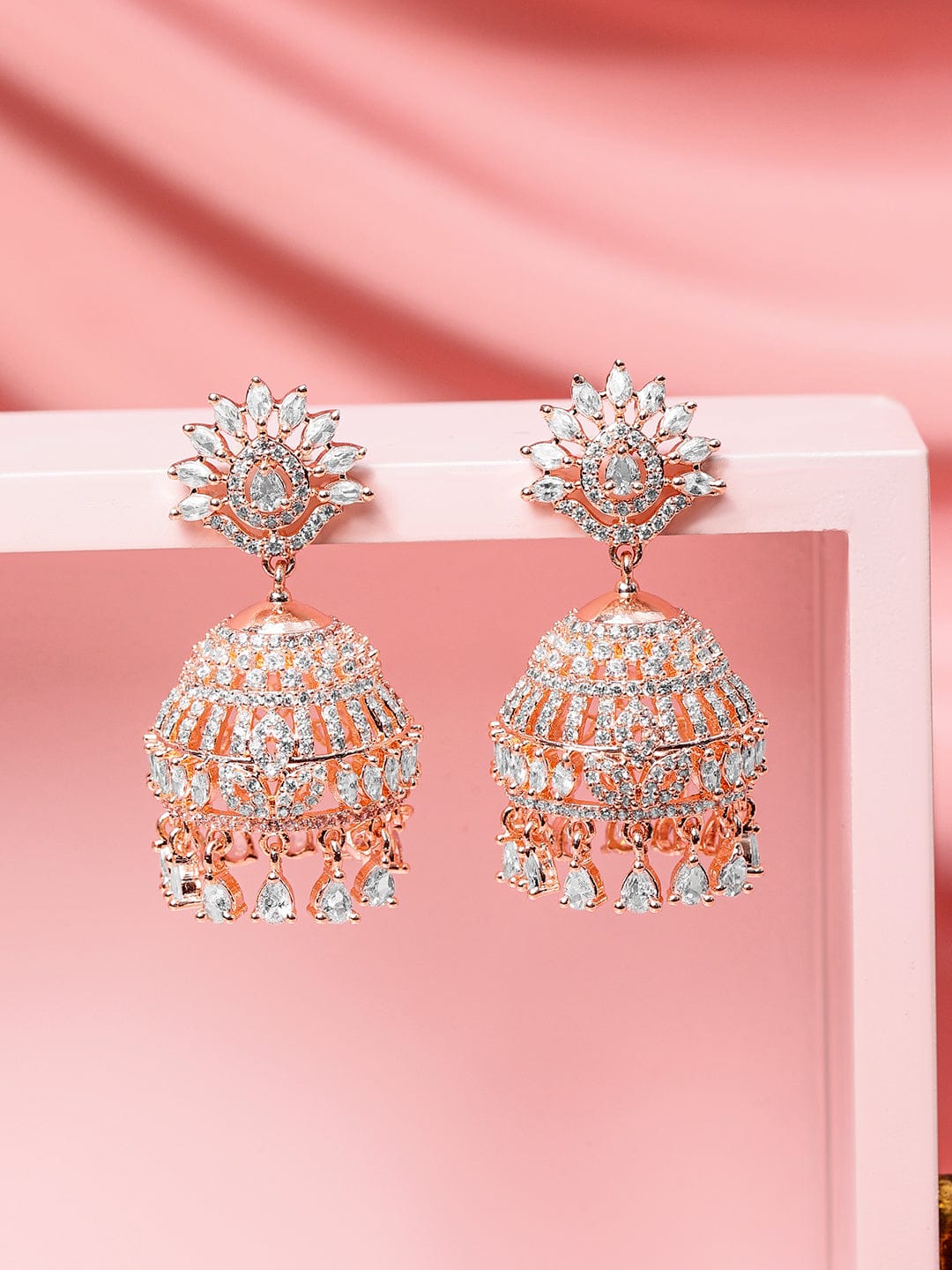 Luxe Aura American Diamond Zirconia Jhumka