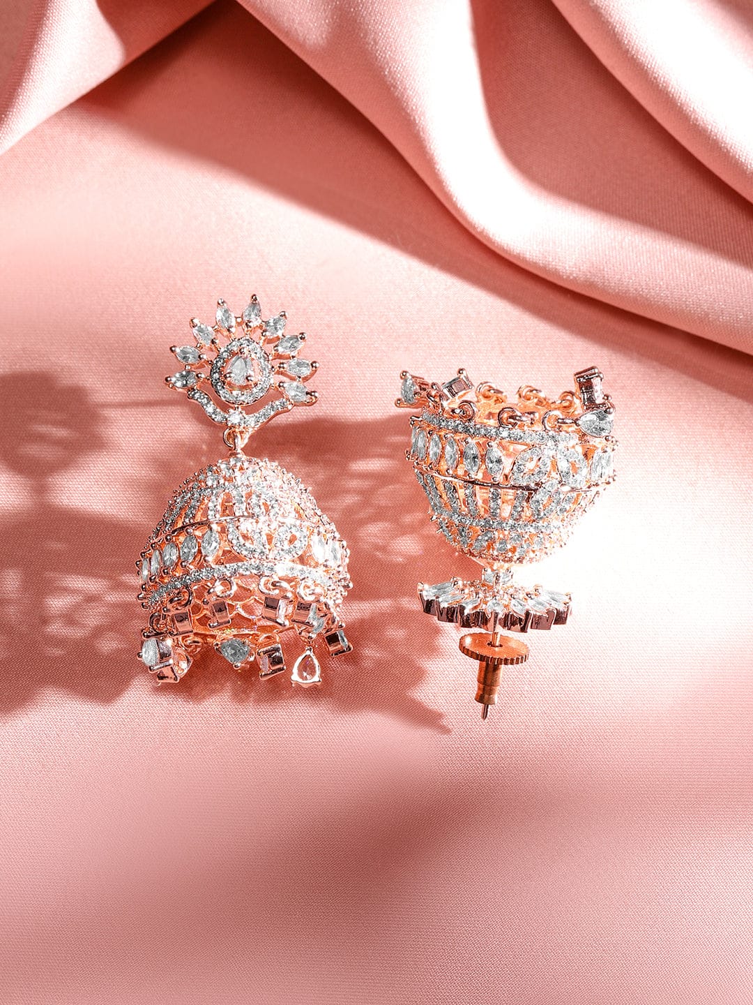 Luxe Aura American Diamond Zirconia Jhumka