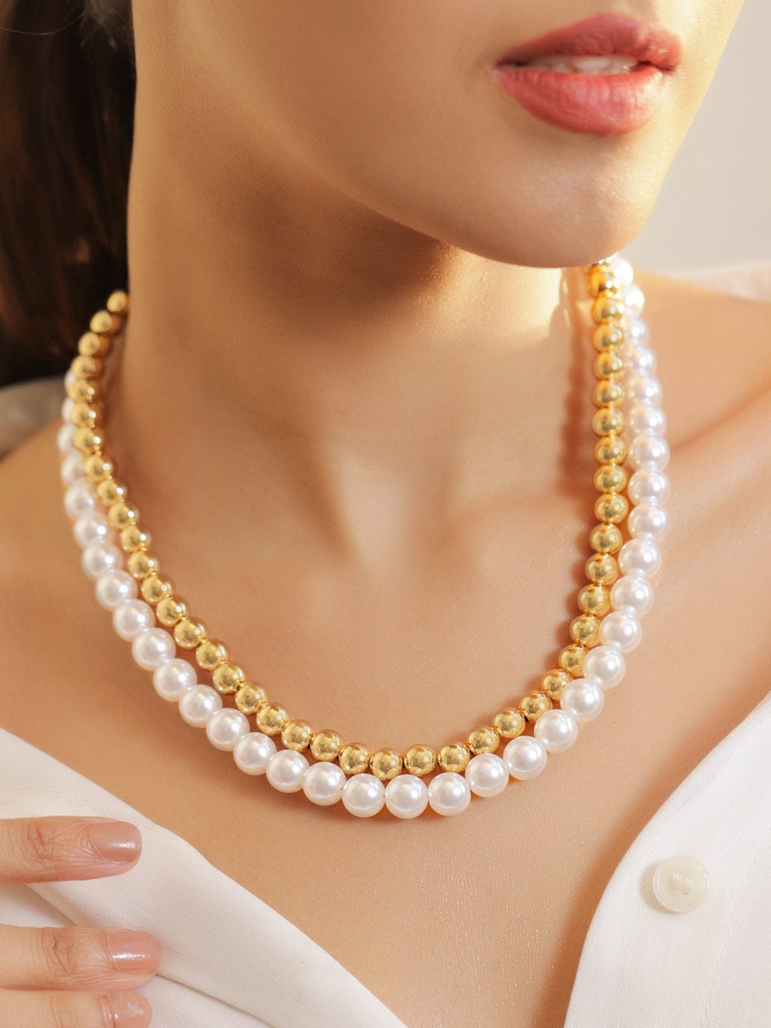 Luxe Pearl Beads Necklace