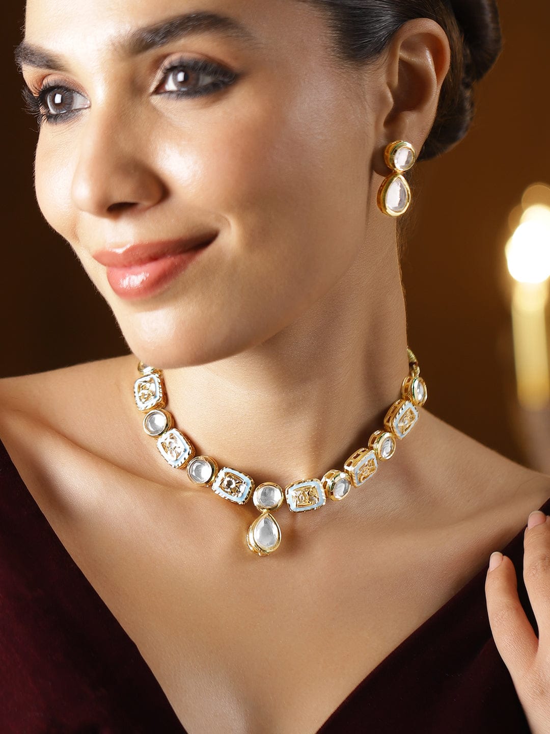 Luxe Polki Kundan Necklace Set