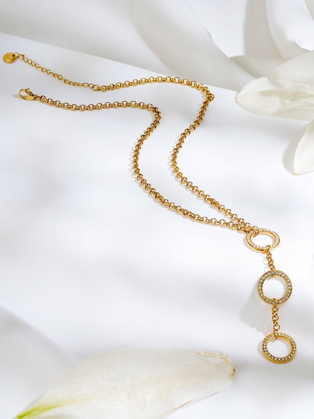 Majestic Circles Chic Gold Plated Necklace