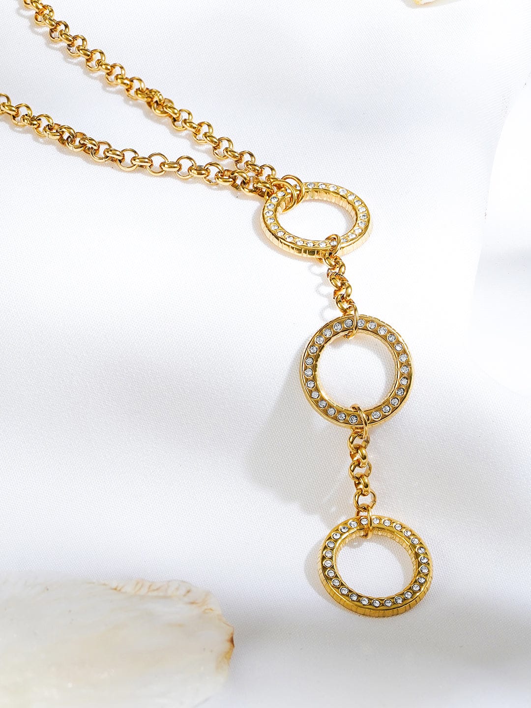 Majestic Circles Chic Gold Plated Necklace