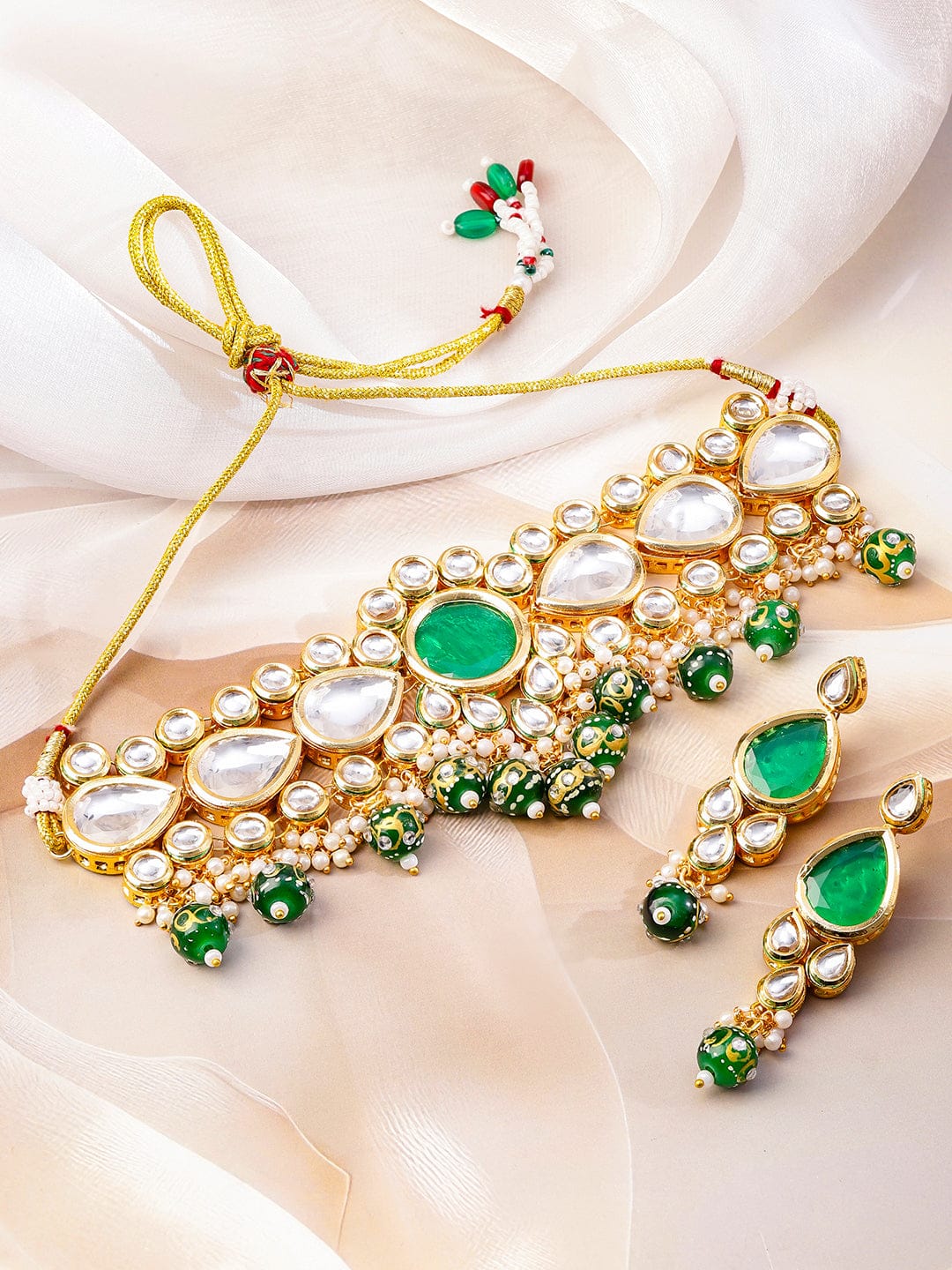 Modern Royal Green Necklace Set